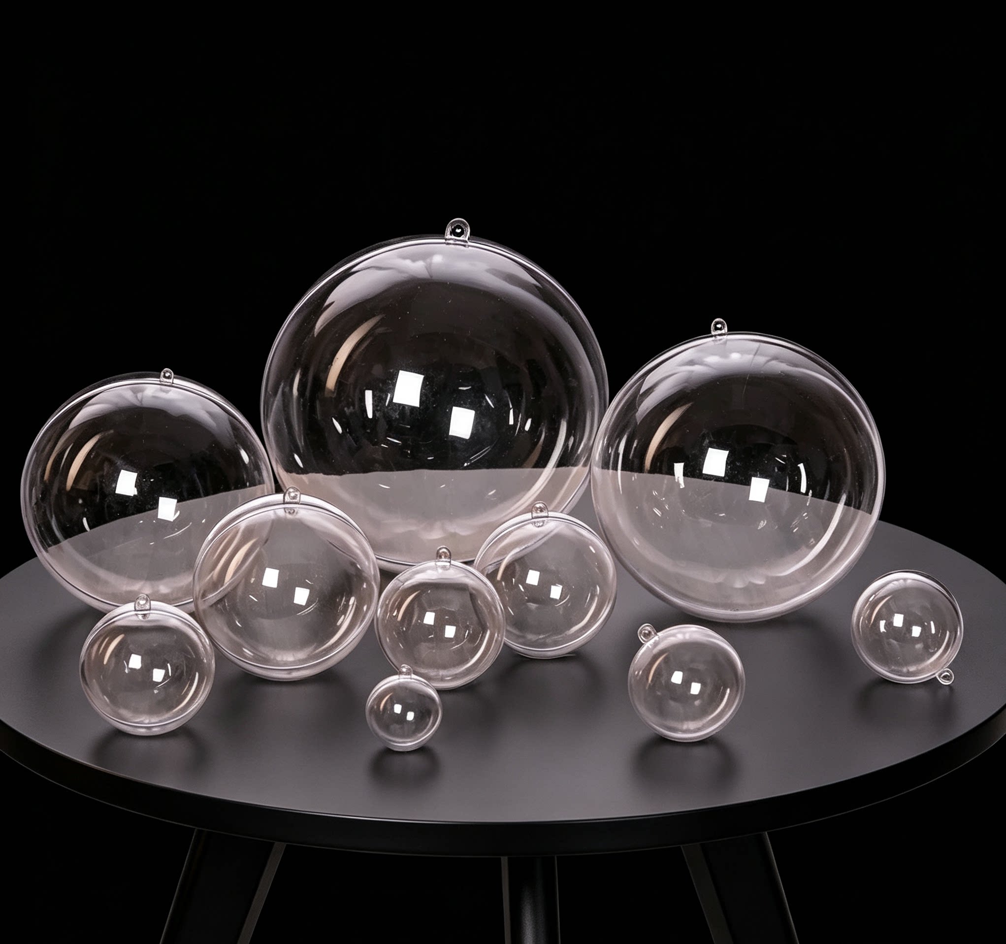 透明球空心球塑料亚克力圆球圣诞节装饰吊球吊顶DIY 永生花手工球