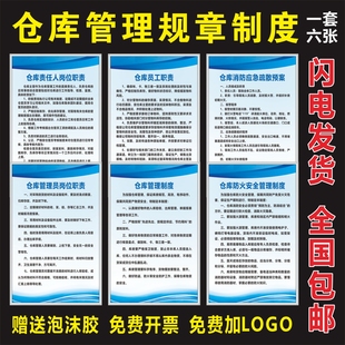 公司工厂仓库管理制度牌库房仓储消防安全管理规章制度安监检查牌