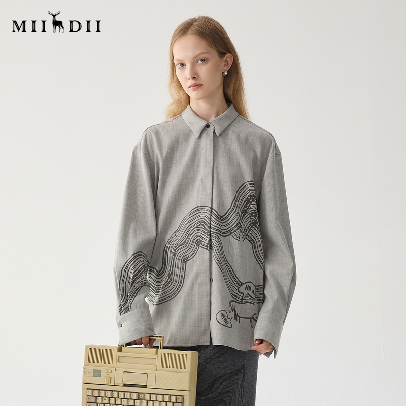 谜底衬衫长袖女2024冬新