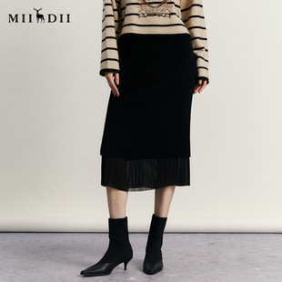 谜底长款 半身裙时髦正反两穿长裙女234MB1578