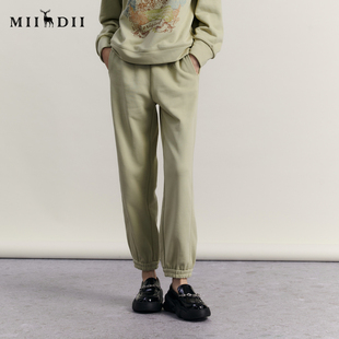 谜底束脚休闲裤 234MK1571 女百搭亲肤绣花萝卜裤