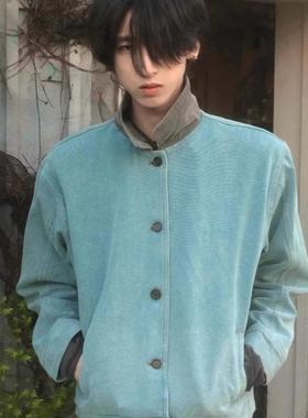 美式复古湖水绿夹克男短款春秋高级感hermitcreate底特律工装外套