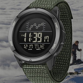 三达爆款 电子表单显多功能闹钟学生尼龙大表盘防水户外运动男手表