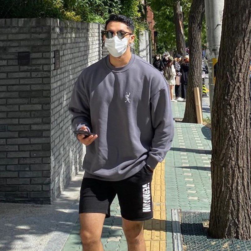潮牌健身卫衣男036266
