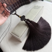 DIY中国结配件 单孔吊坠挂穗 玉饰汽车挂件人造丝双流苏组合套装