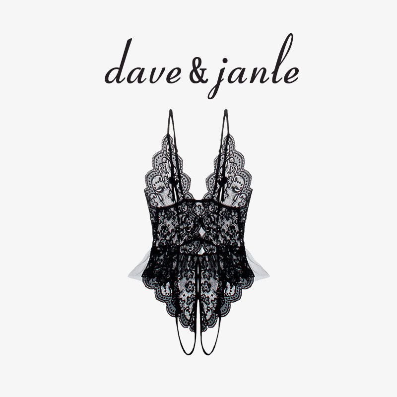 英国 Dave&Janle 性感睡衣网纱镂空内衣连体衣纯欲吊带睡裙礼盒装