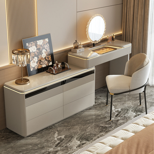 七号公寓意式极简化妆台斗柜一体轻奢卧室高级感床尾首饰柜化妆桌