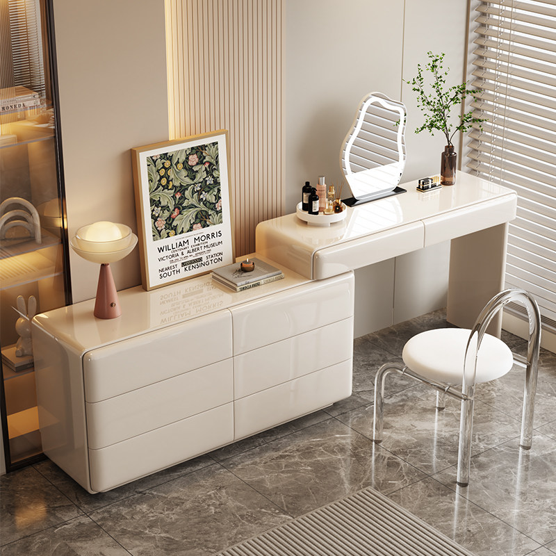 奶油风梳妆台2025新款卧室简约现代收纳柜化妆桌斗柜一体,住宅家具,梳妆台/桌,淘宝优惠券,粉丝福利购,淘宝优惠卷
