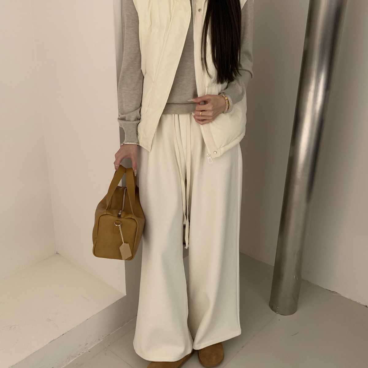 at ease-秋上新韩版抽绳直筒裤休闲裤K701