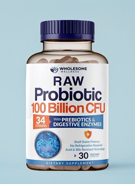 美Wholesome Probiotics 100CFU Digestive Enzymes益生菌消化酶