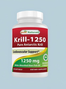 美国代成人磷虾油胶囊Krill Oil 心脑健康家人 Best Naturals 120