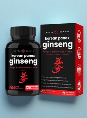 美国红参胶囊NutraChamps Korean Red Panax Ginseng成人体力免疫