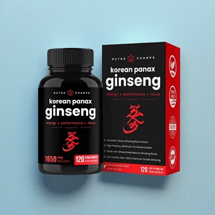 美国红参胶囊NutraChamps Korean Red Panax Ginseng成人体力免疫