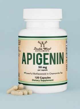 美国双木Double Wood 成人芹菜素Apigenin 50毫克免疫立睡眠情绪