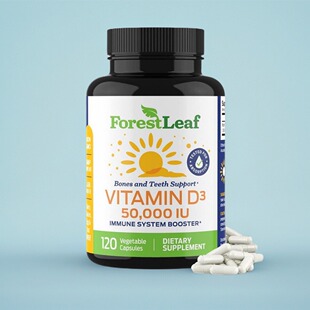 现货美国维生素D3 ForestLeaf  Vitamin D3 50000IU 关节心脏免疫
