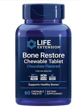 Life Extension Bone Restore钙咀嚼片骨骼健康维生素D矿物质60粒