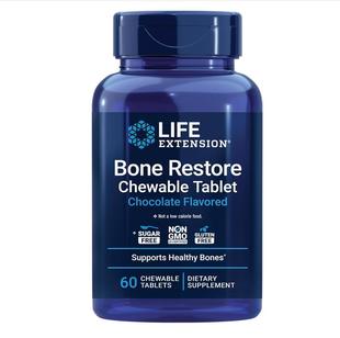 Life Extension Bone Restore钙咀嚼片骨骼健康维生素D矿物质60粒