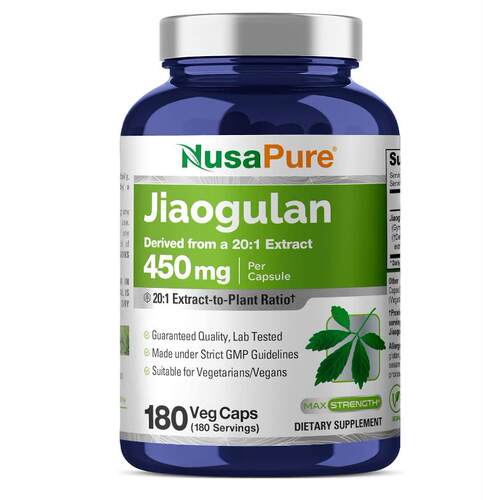 美国绞股蓝胶囊素食成人保健品血压健康NusaPure Jiaogulan180粒