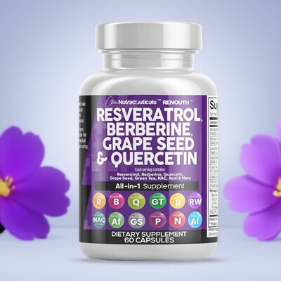 美国复合成人白藜芦醇胶囊Resveratrol葡萄籽槲皮素绿茶巴西莓