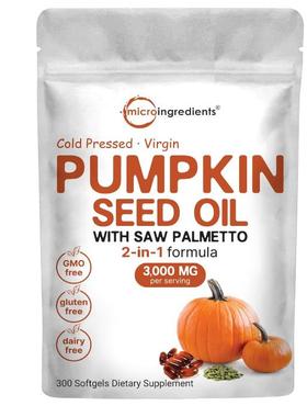 美国Pumpkin Seed Oil 南瓜籽油含锯棕榈 初榨男士尿路膀胱健康