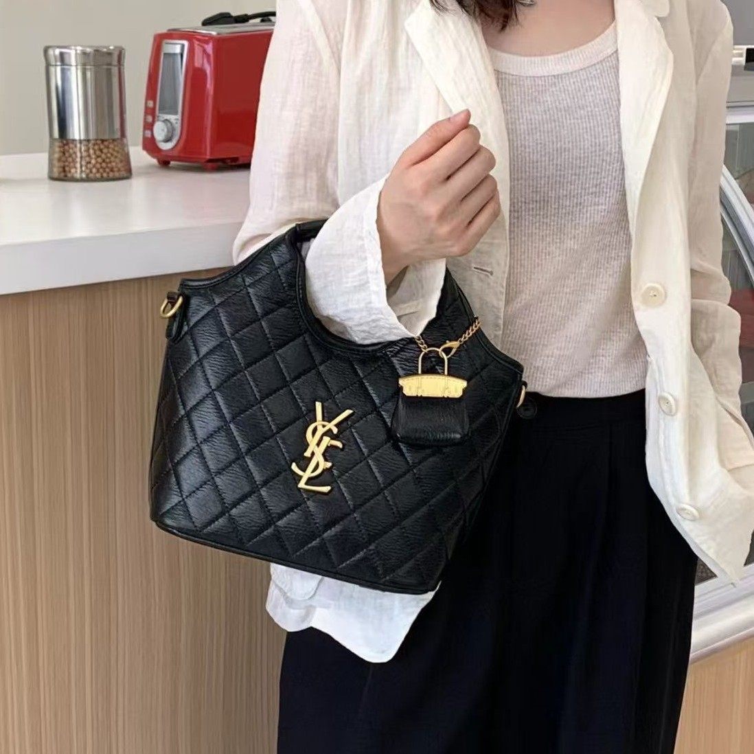 香港品牌IT款女包新款小香风菱格链条包杨树林手提包单肩包斜挎包