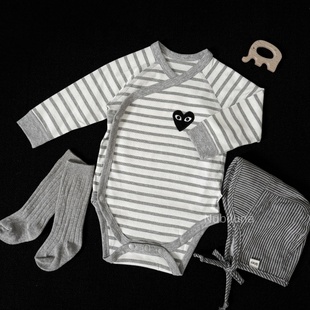 心跳的温度|Nubiluna婴儿长袖春和尚服斜襟双层护肚连体衣包屁衣