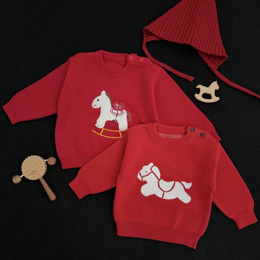 马上有福丨Nubiluna婴幼儿童新年针织毛衣A类100纯棉春秋冬外套,童装/婴儿装/亲子装,毛衣/针织衫,淘宝优惠券,粉丝福利购,淘宝优惠卷