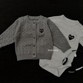 心灵感应｜Nubiluna早春A类爱心刺绣麻花针织开衫 外套婴幼儿男女