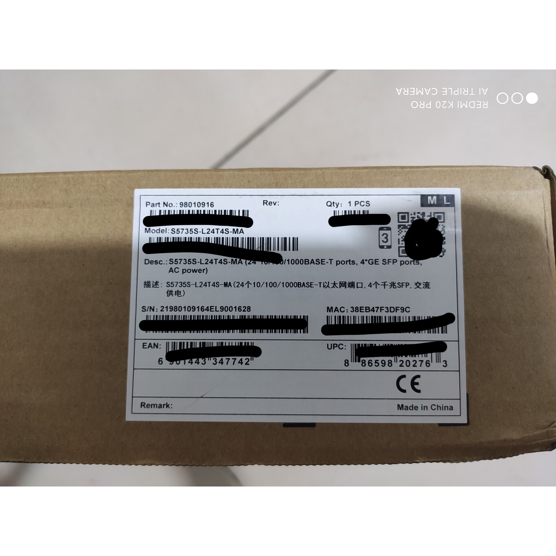 【议价产品】全新 S5735S-L24T4S-MA 全新未开封询价