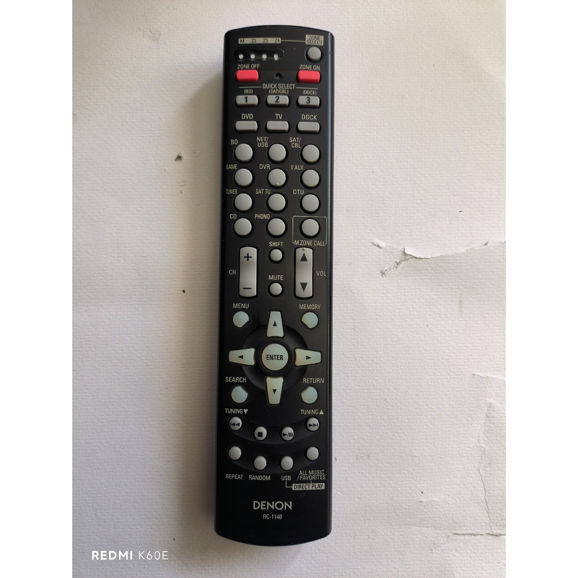 【议价产品】天龙功放遥控器RC-1148,功能正常,适用天龙AVR331询