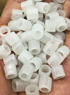 杂色diy材料配件手链珠子8mm*8白色大孔散珠配饰串珠桶珠厂家配件