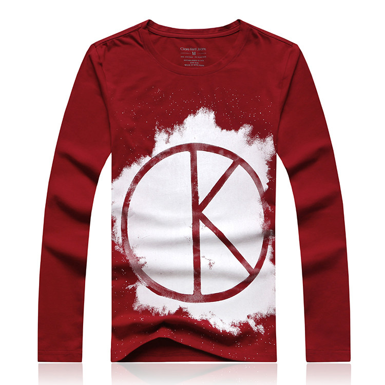 Europe station 2019 new pattern Autumn Lycra cotton Long sleeve T-shirt T-shirts Self cultivation Base coat No.  8ck02 redin the Men's clothing, T-shirt  category - from Buy2taobao.com to provide professional Taobao agent buy service