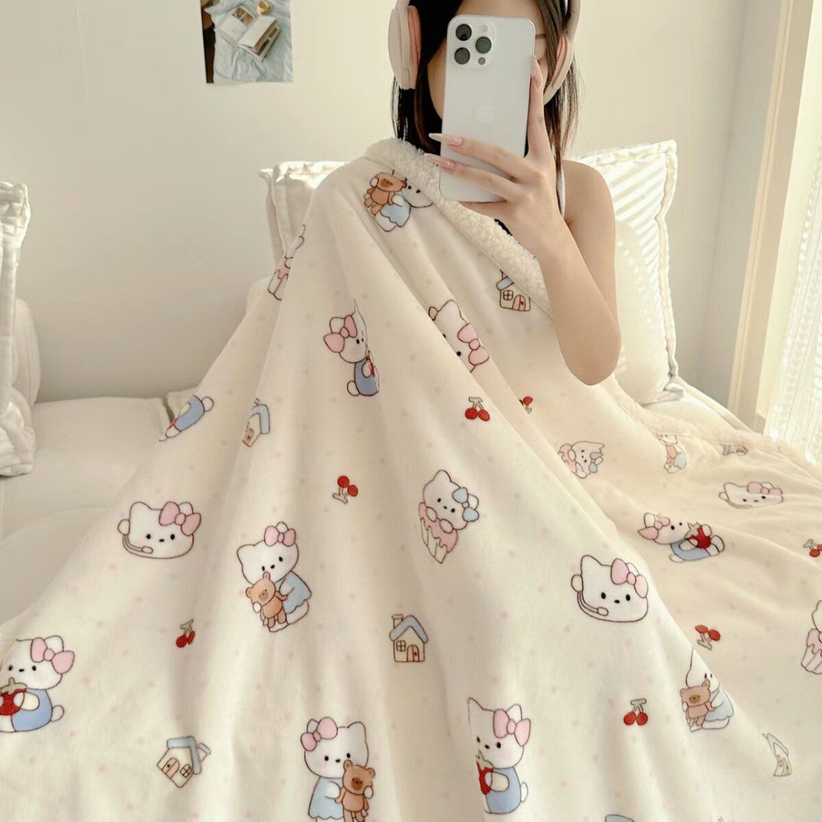 秋冬高克重牛奶绒毛毯 双层加厚羊羔绒毯子沙发毯 儿童午睡盖毯