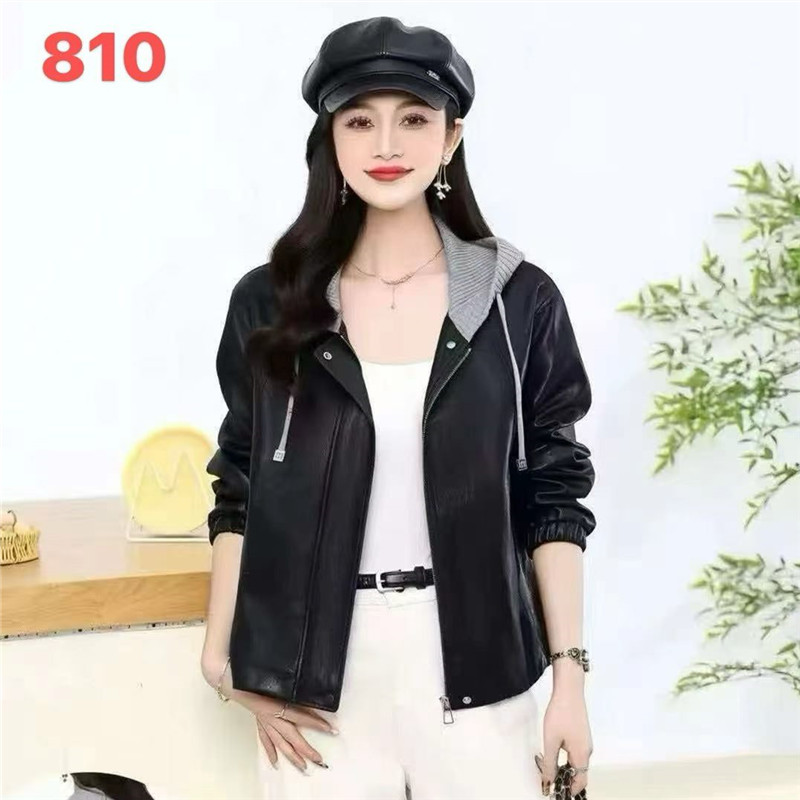 休闲风连帽短款蛋白软皮衣女2026秋冬新款时尚减龄百搭显瘦外套女