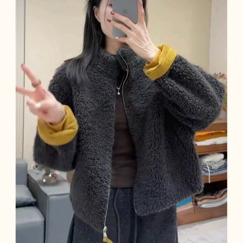 2025冬季新款时尚毛毛短外套女宽松立领皮毛一体保暖减龄毛毛上衣,女装/女士精品,短外套,淘宝优惠券,粉丝福利购,淘宝优惠卷