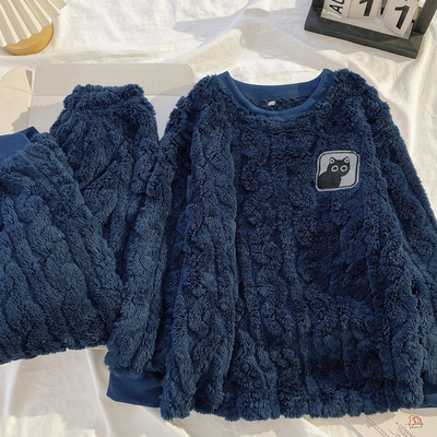 珊瑚绒睡衣男冬季加厚加绒保暖