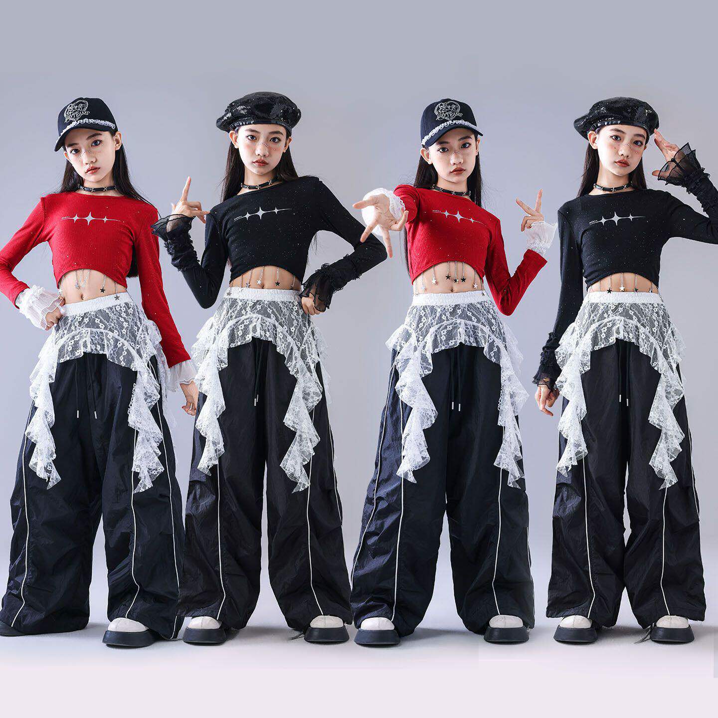 爵士舞女童服装潮酷时髦儿童走秀潮服少儿舞蹈演出服女团个性表演