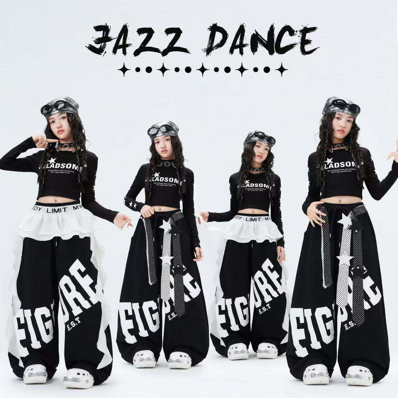 爵士舞女童服装嘻哈少儿街舞练功服儿童JAZZ街舞走秀表演出服炸街