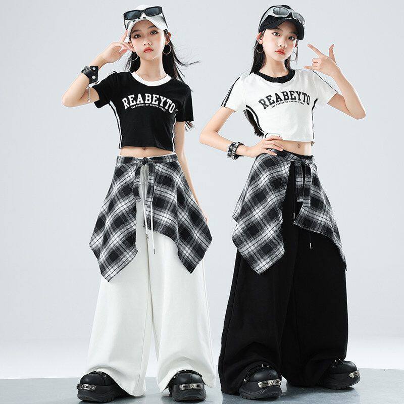 街舞儿童潮服女童爵士舞服装模特走秀潮酷表演服女孩jazz时尚套装