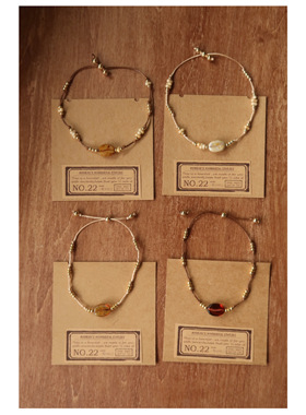 MONROEs 一颗咖啡豆可调节手绳  叠戴复古简约闺蜜古着可爱定制