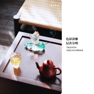 心缘堂琉璃佛手观音四十二手香插香器贴金佛前佛具家居摆件饰品