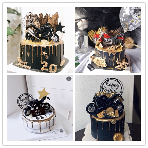 摩托车蛋糕装饰摆件生日蛋糕
