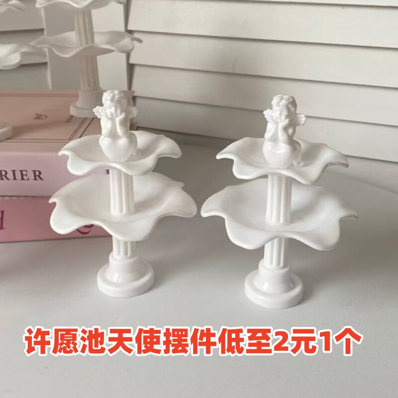 许愿池蛋糕装饰摆件装扮