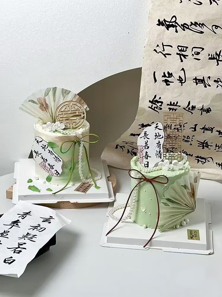 中式木质折扇扇子装饰摆件