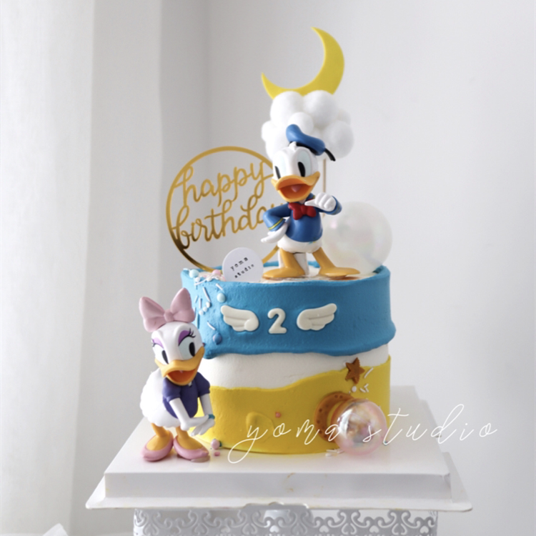 网红唐老鸭黛西蛋糕装饰摆件儿童卡通蛋糕装饰配件闺蜜蛋糕装饰