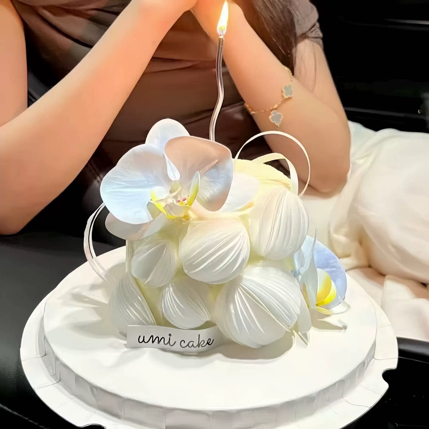 七夕生日蛋糕装饰糯米纸威化纸立体切圆工具蝴蝶兰仙女生日配件