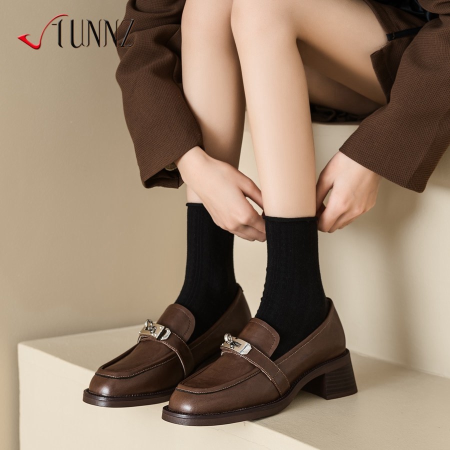 复古厚底日常通勤休闲懒人单鞋2025年早春新款百搭简约圆头乐福鞋,女鞋,浅口单鞋,淘宝优惠券,粉丝福利购,淘宝优惠卷