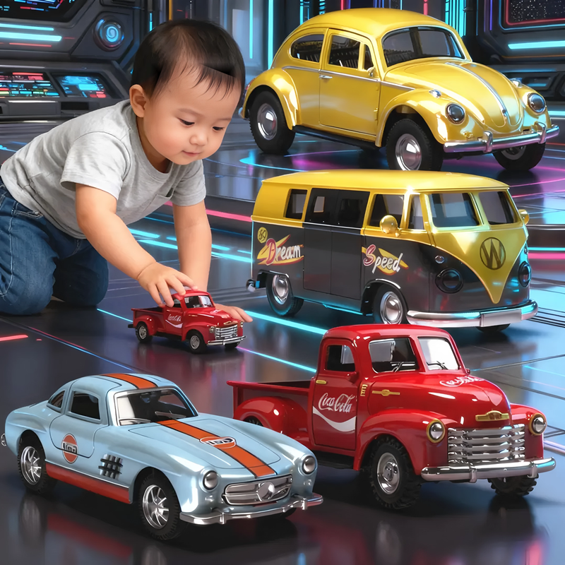 合金车玩具车小汽车回力惯性