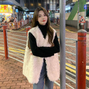 欧货高端洋气环保皮草马甲女款2025新款外穿水貂毛毛绒绒皮毛一体