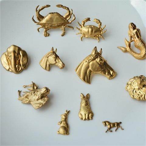 【理想之國】复古黄铜动物合辑胸针文艺vintage 大象人鱼骏马老鹰